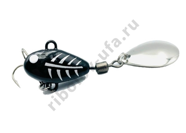 Тейл-спиннер UF Studio Hurricane 10гр. 20мм. кр. тройник №10, цв. Black Ghost