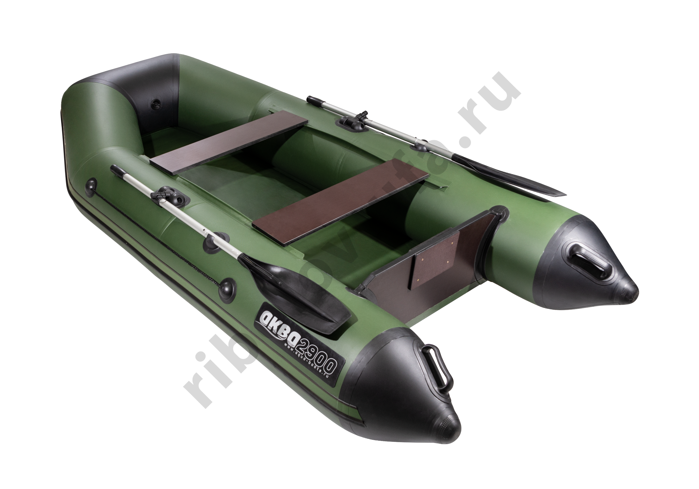 Лодка Аква 2900 зеленый/черный