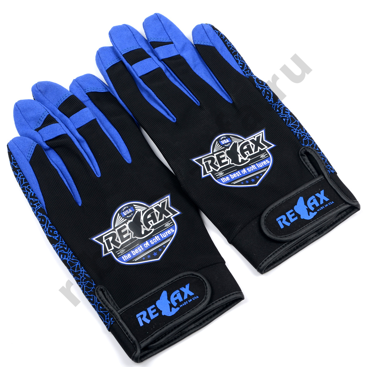 Перчатки спиннингиста Relax синие р. XXL