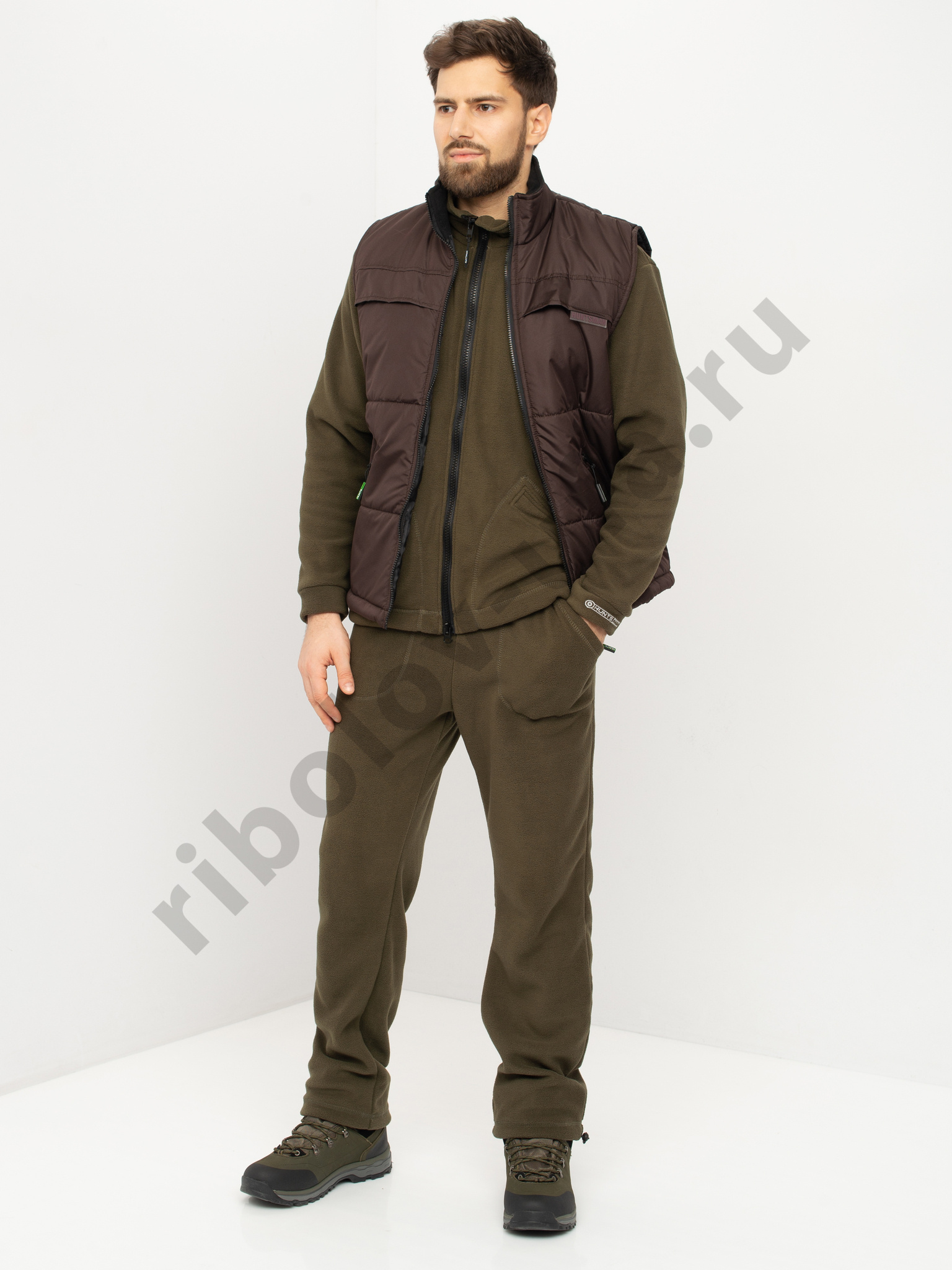 Жилет утепленный Huntsman Беркут цв. Коричневый ткань Дюспо р. 48-50, рост 176