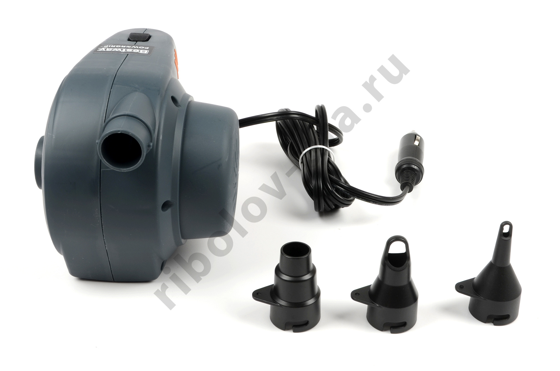 Насос электрический Bestway 12B Power Grip (от прикуривателя) 680л, 3насадки, надувание/сдувание