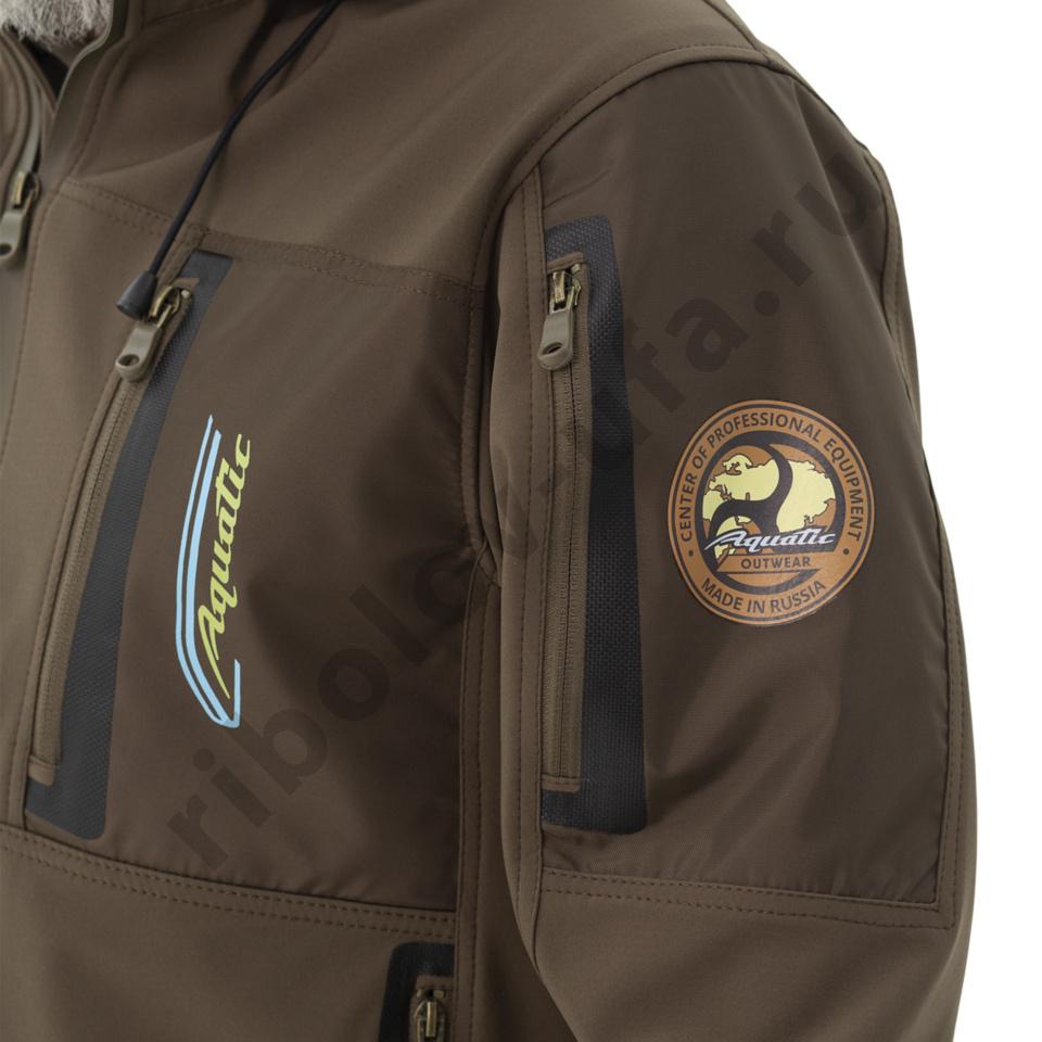 Костюм Aquatic демисезонный К-16Ф от дождя (цвет falcon, ткань soft shell) р. 50-52