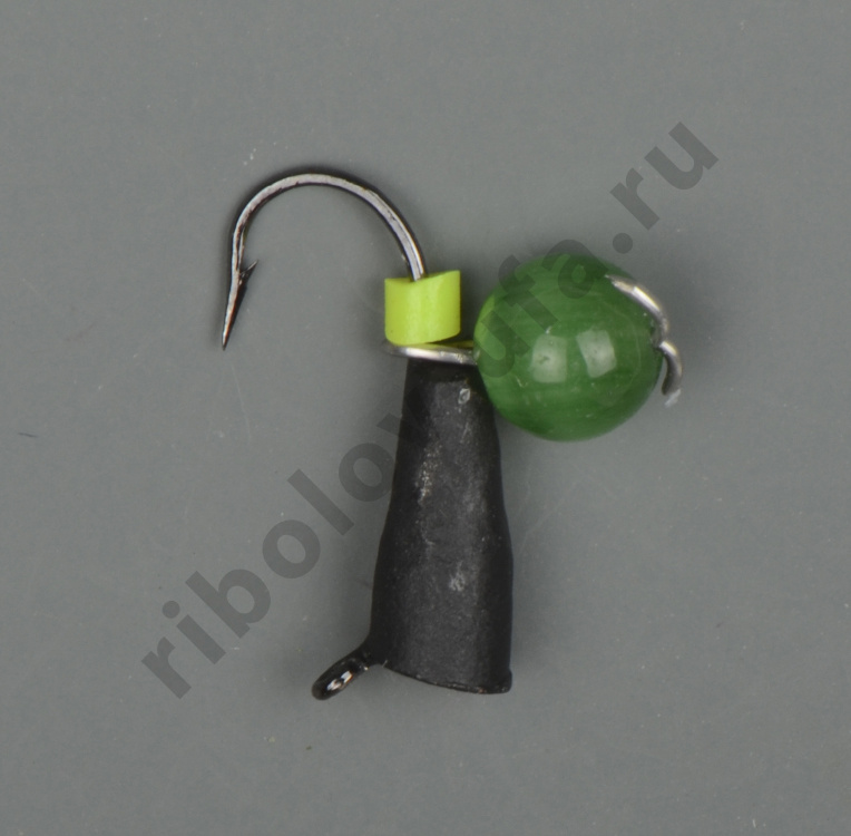 Мормышка Wormix точеная вольфрамовая Конус d=2,5 с камнем Кошачий глаз арт. 323