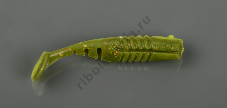 Силиконовая приманка Manns Samba -80 цв. 112 лимонно-болотный с блестками (уп.20шт)