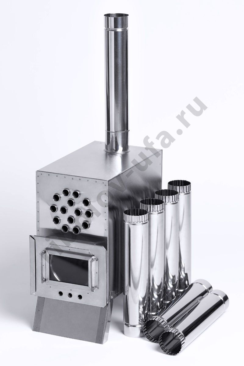 Теплообменник для дровяной палатки Вектор-ВД 400х200х380см, нерж сталь, с вентилятором, в сумке