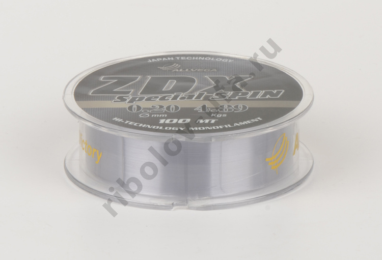 Леска Allvega ZDX 0,20мм 100м 4,89кг светло-серая