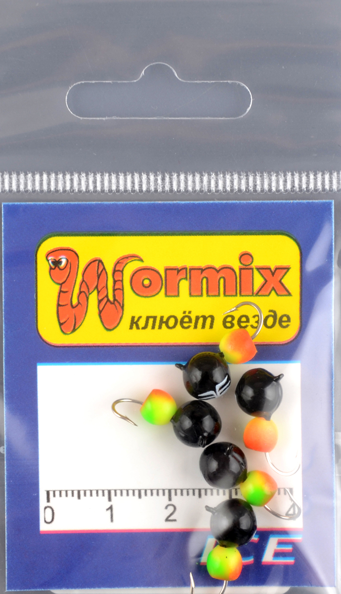 Мормышка Wormix материал WCP 55 Дробь черный d.7мм 2,54гр