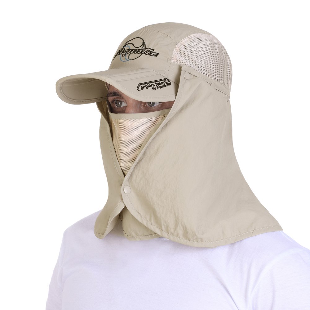 Кепка Aquatic KA-15Б складная с защитой лица и шеи цв.бежевый