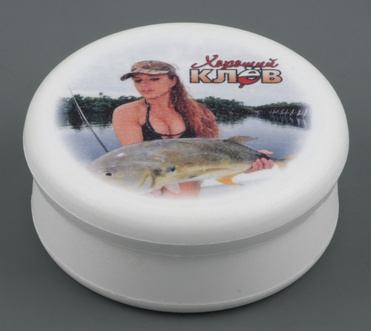 Мотыльница Slava круглая большая с рисунком