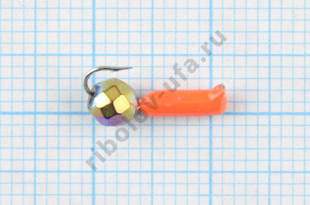 Мормышка Wormix точеная вольфрамовая Столбик d=2 с граненым шариком Хамелеон (красный) арт. 471