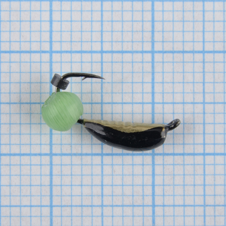 Мормышка вольфрам. Санхар Поденка №2 кошачий глаз сверленый, латунь (10 шт/уп)