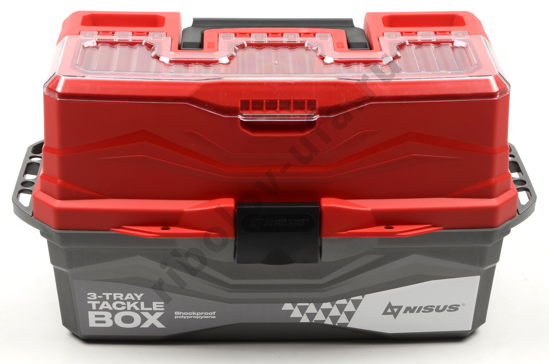 Ящик рыболовный Nisus Tackle Box 3-х полочный, цв. красный