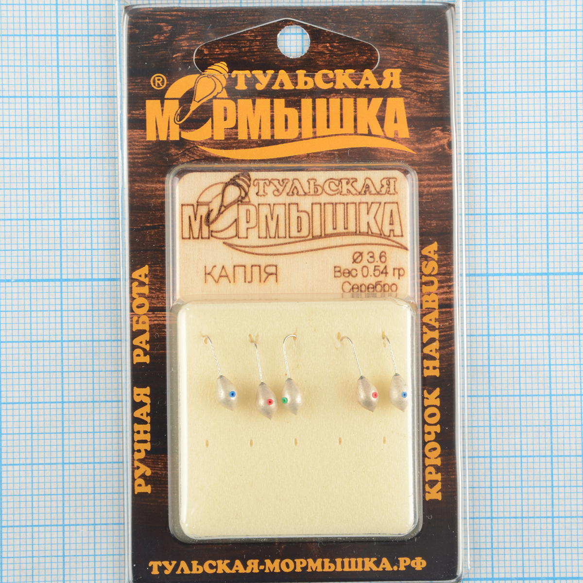 Мормышка вольфрам.Тульская Капля с кембриком 3,6мм серебро