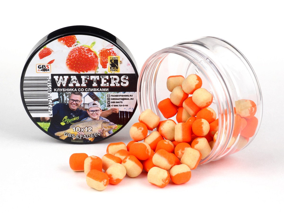 Вафтерсы (wafters) GBS Gbs и Fadeev 10x12мм Клубника со сливками  +дип