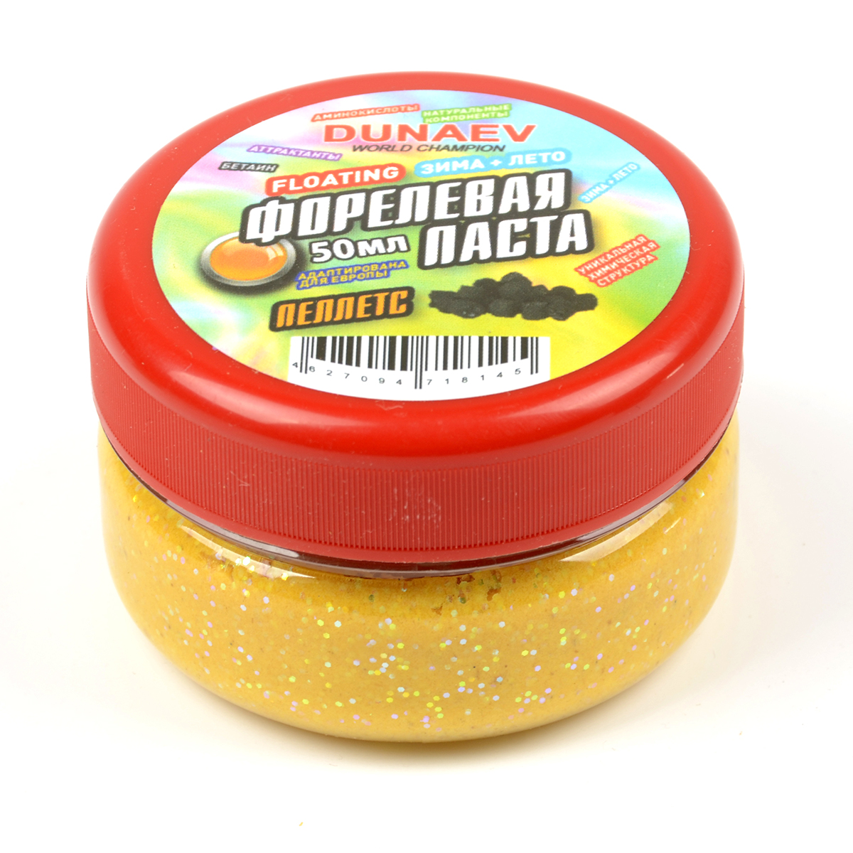 Паста форелевая Dunaev 50мл Пеллетс Желтая