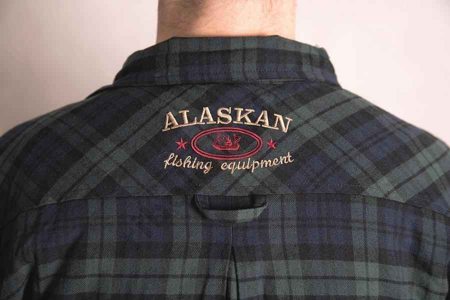 Рубашка Alaskan с мех. подкл. синяя клетка р. L