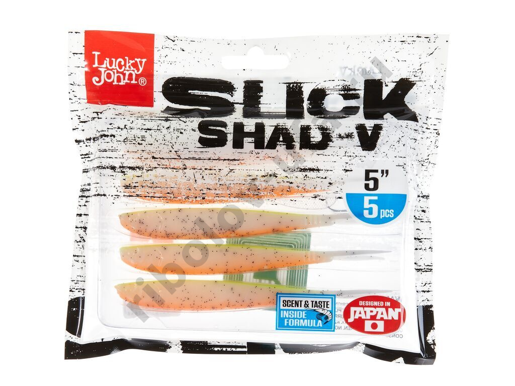 Силиконовая приманка Lucky John 3D Slick Shad-V 5.0in 12,7см /010