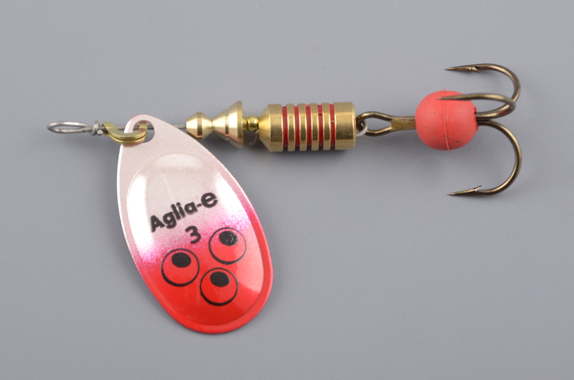 Блесна Mepps Aglia-E № 3 серебро/розовый (6,5гр)