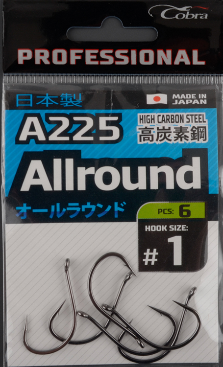 Одинарные крючки Cobra Pro Allround сер.A225 разм.001 (6шт)