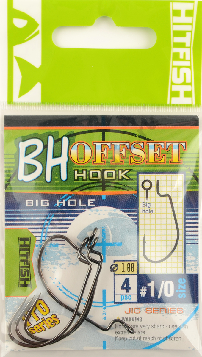 Офсетные крючки Hitfish Big Hole offset # 1/0