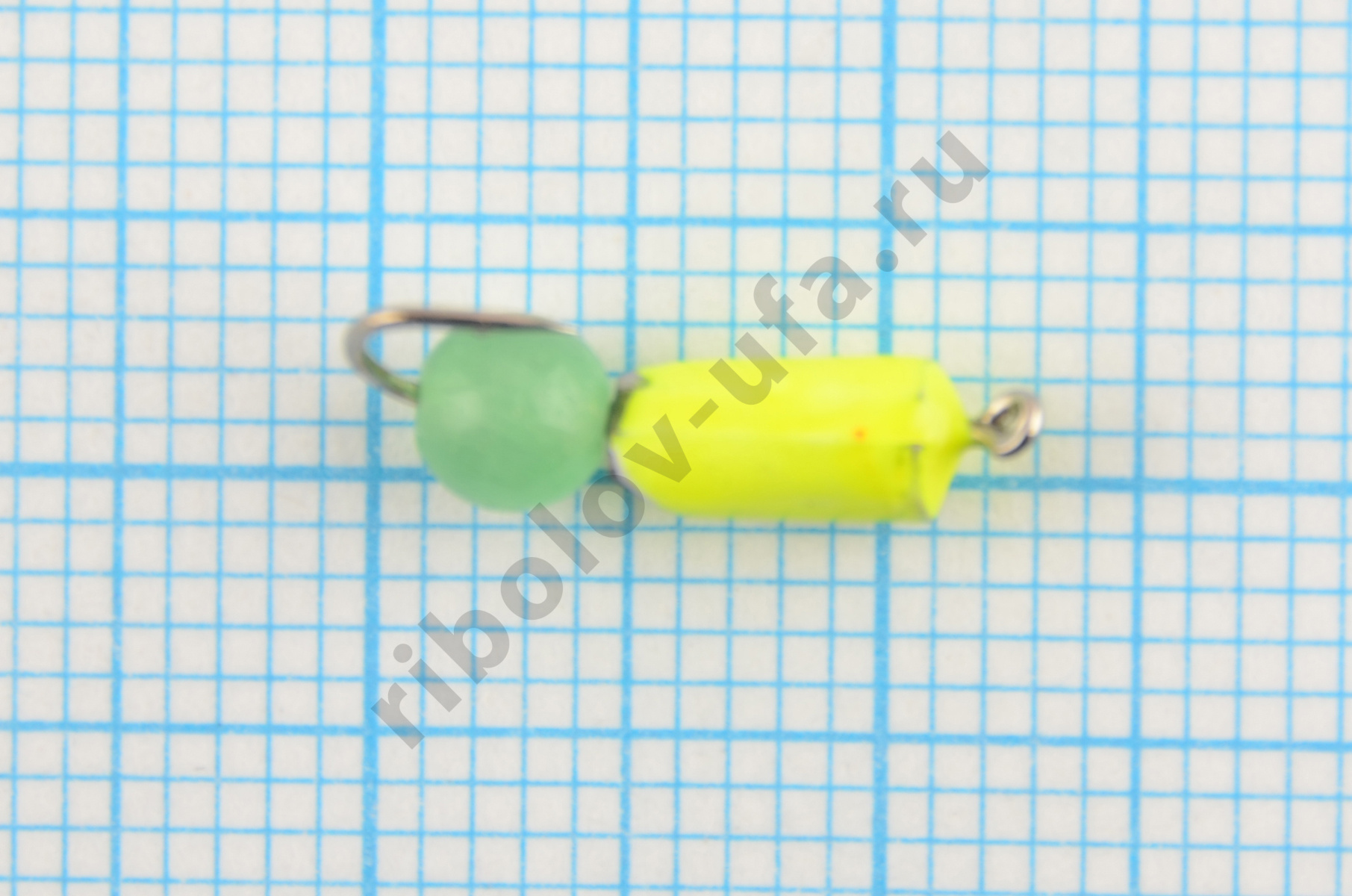 Мормышка Мир Вольфрама Столбик с кошачьим глазом на крючке д. 3 мм желтый