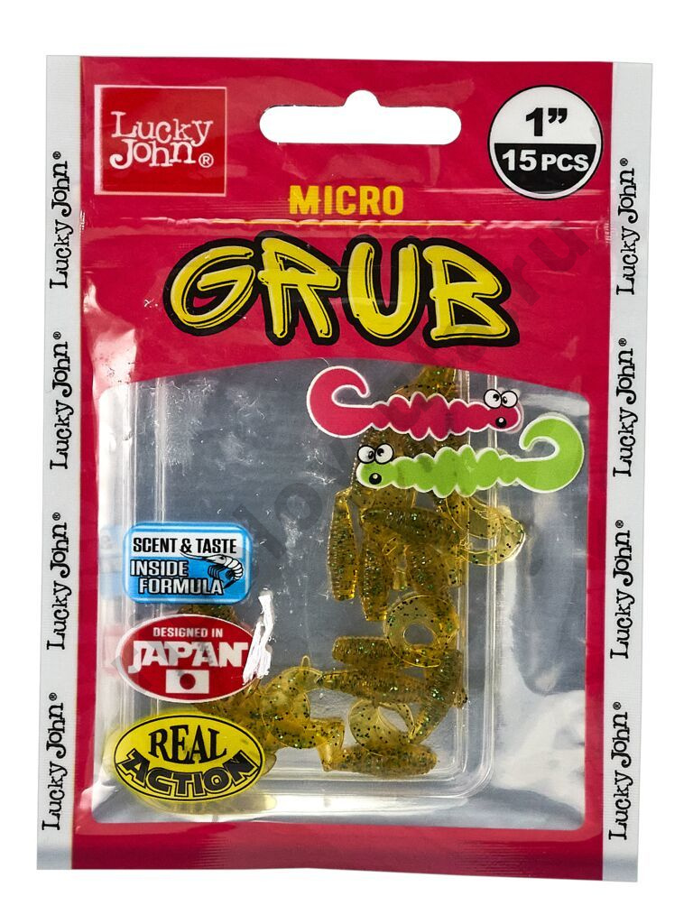 Силиконовая приманка Lucky John Pro Series Micro Grub 1.0in 2.5см /PA19