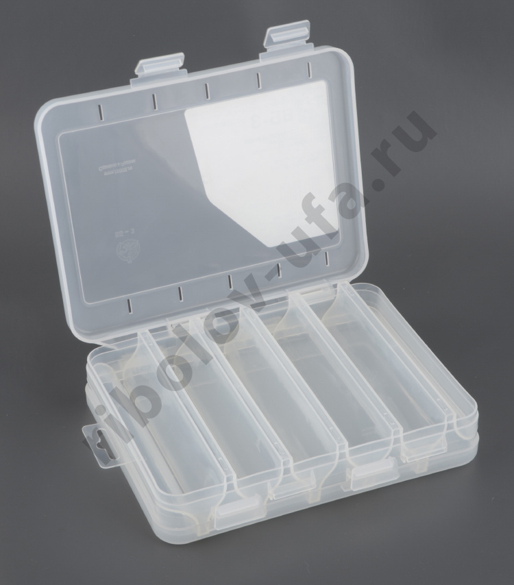 Коробка ВБ-3 для воблеров и балансиров 2-х стор. (5+5отд)(200*160*45мм) цв. белый Три Кита