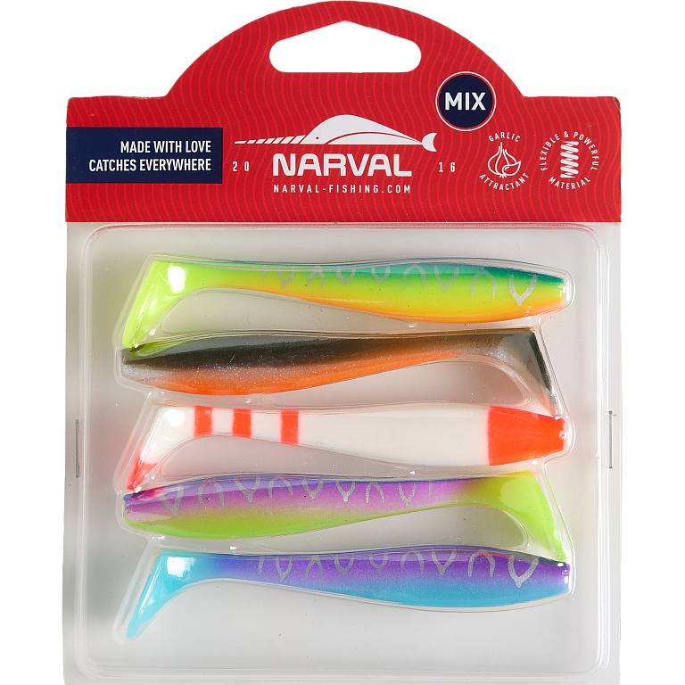 Силиконовая приманка Narval Choppy Tail 10cm Mix#M03 (5шт/уп) 