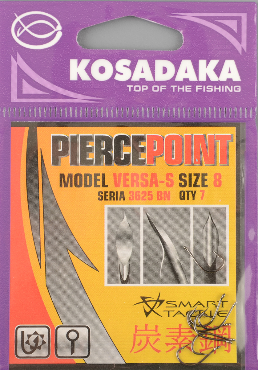 Одинарные крючки Kosadaka Versa-S BN №8 Dark Hanter