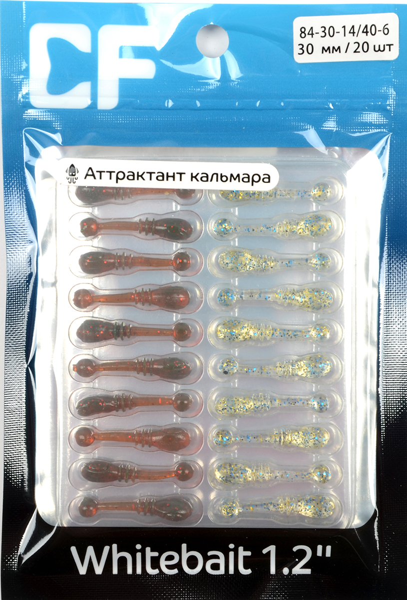 Силиконовая приманка Crazy Fish Whitebait 1,2in 30мм цв.14,40 (кальмар)
