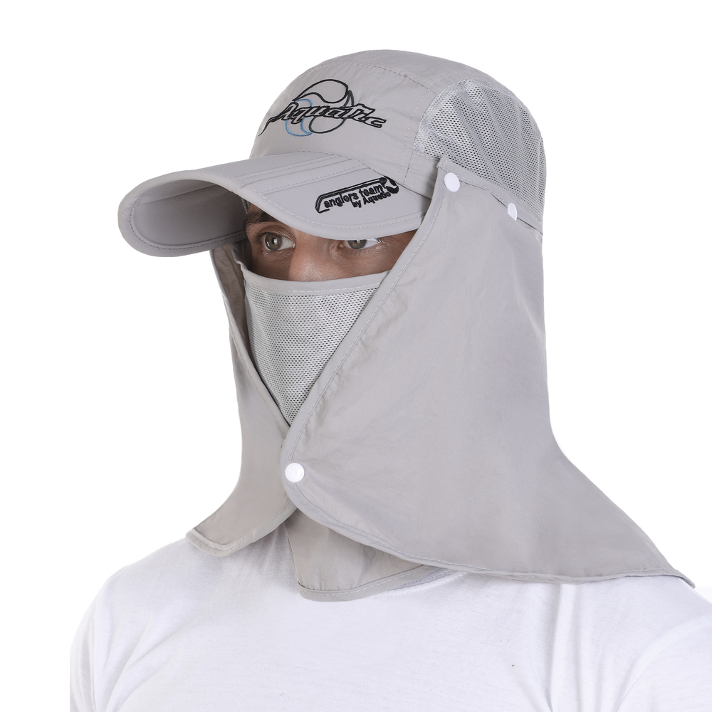 Кепка Aquatic KA-15СС складная с защитой лица и шеи цв.св-серый