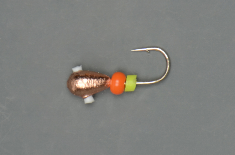 Мормышка Золотой плёс вольфрамовая точеная Капля 2.5 с кембриком 0.3гр медь