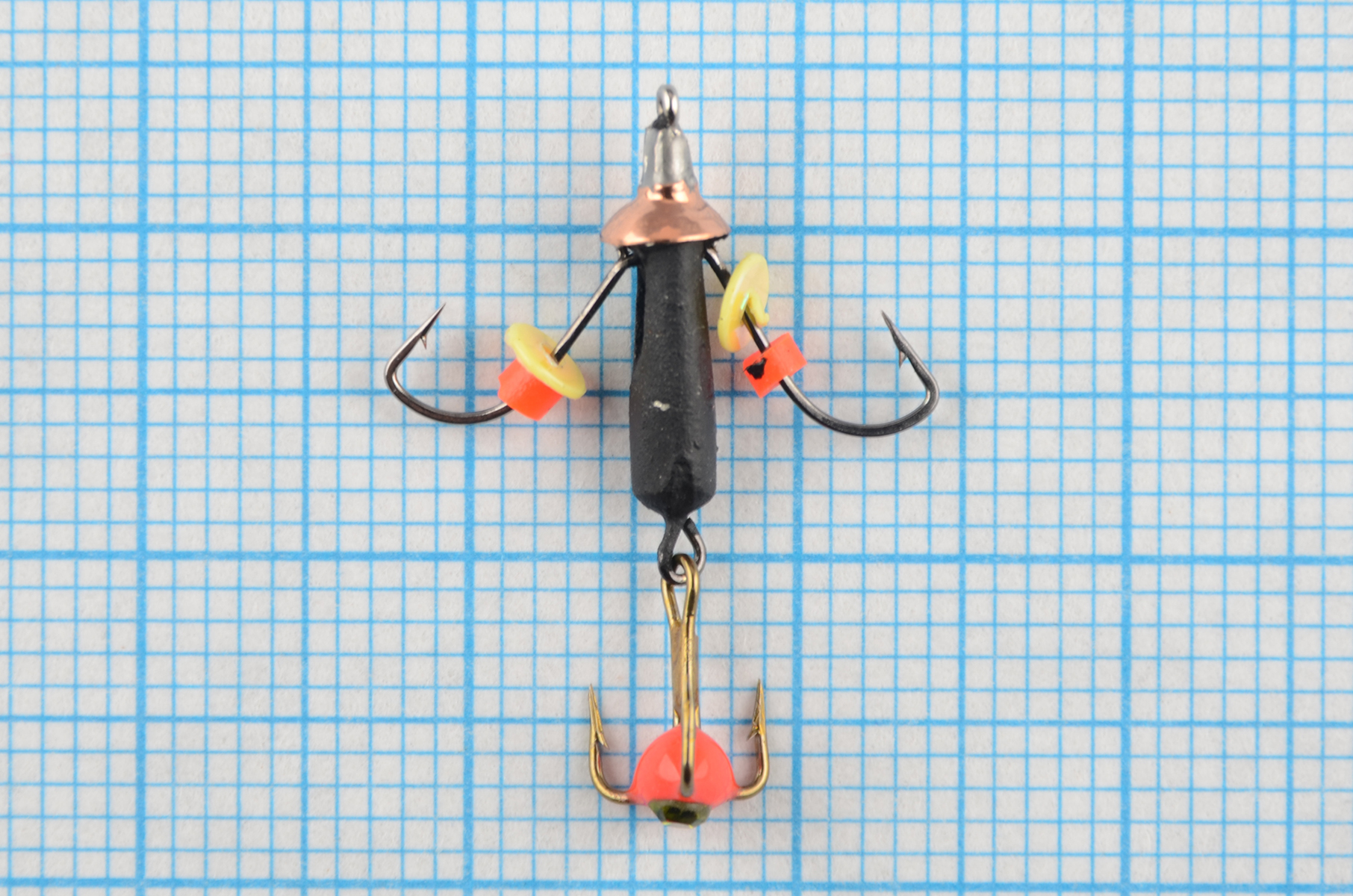 Мормышка Владимирский вольфрам Стрекоза 2плавающих крючка+тройник со стразой м/к 2.5мм 0,75гр