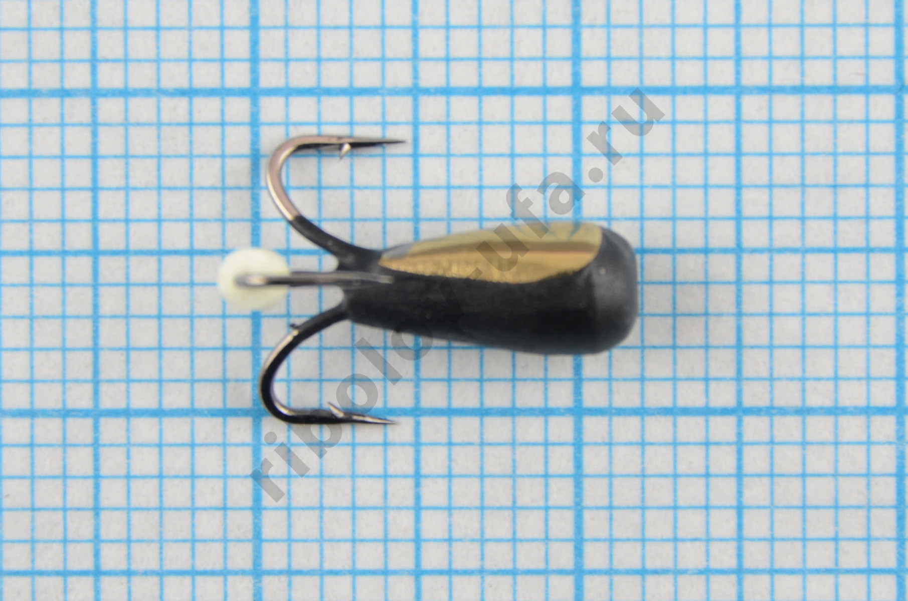 Мормышка Владимирский вольфрам Чертик с отверстием 4мм 1,15гр золотая/коронка