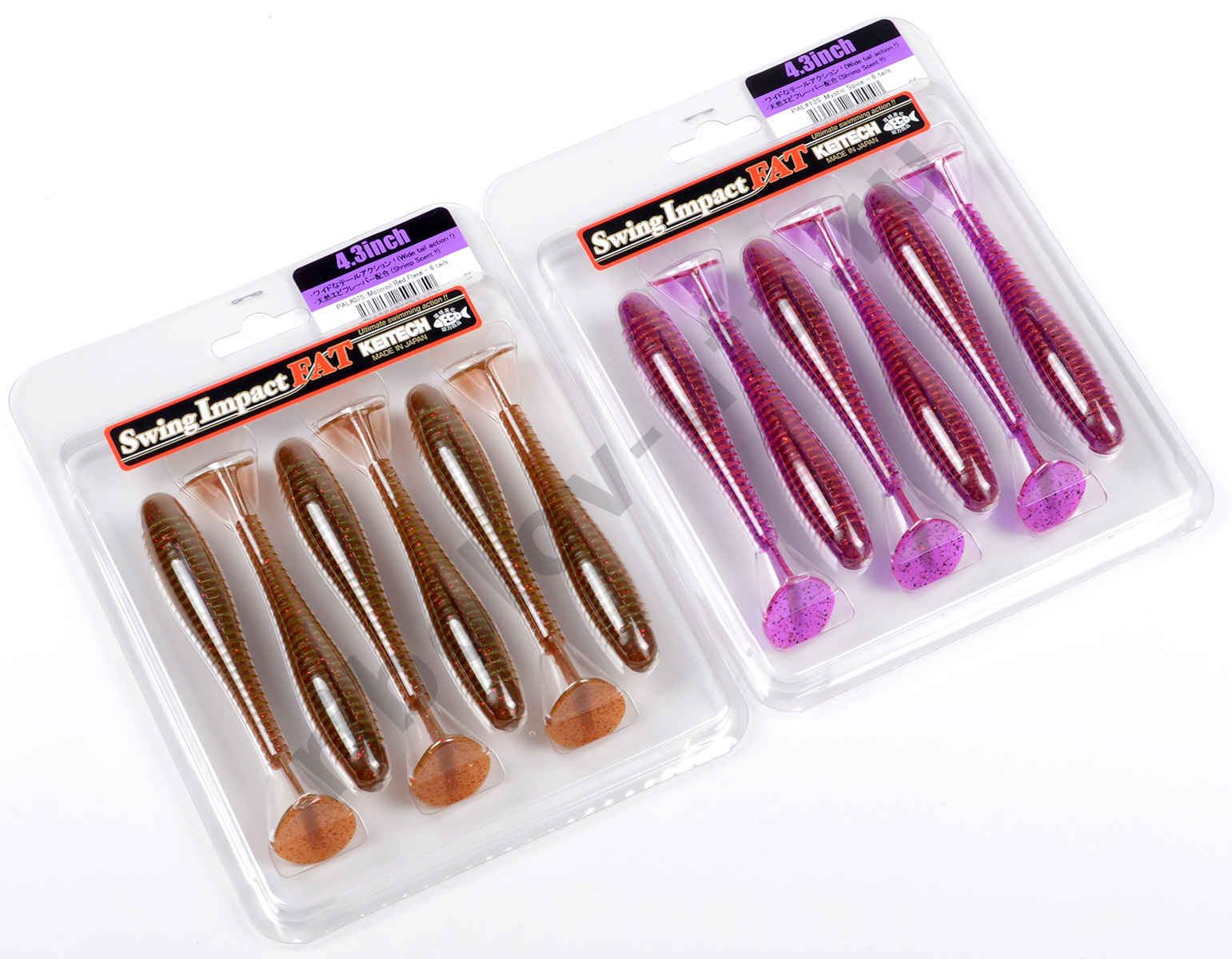 Силиконовая приманка Keitech Swing Impact Fat 4,3 in 11см 11гр (6шт/уп) # EA 20 Violet Chart Red FLK