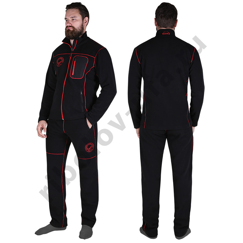 Флисовый комплект Alaskan Royal Fish (куртка+брюки) цв. черный, р. XS