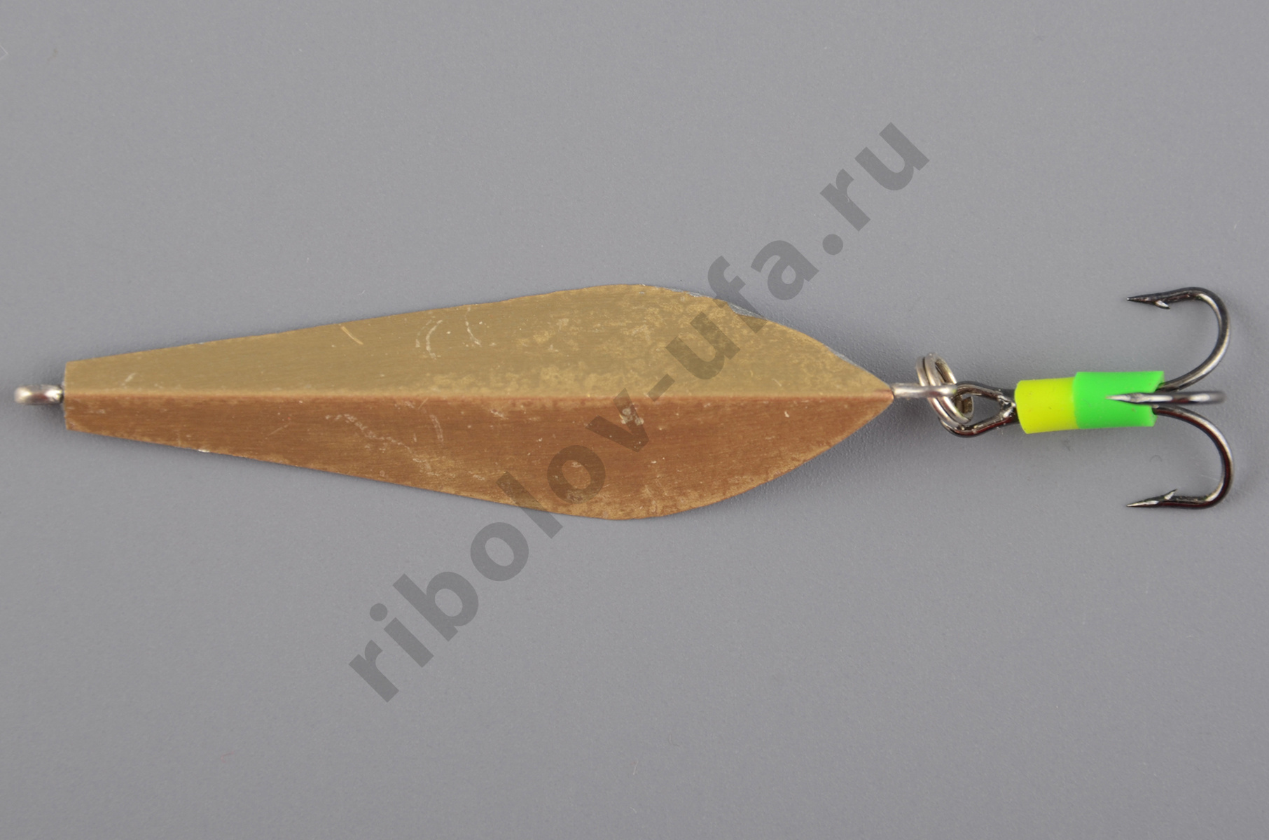 Блесна Курганская Маропедка №14 с тройником, 36мм 120° цв. золото