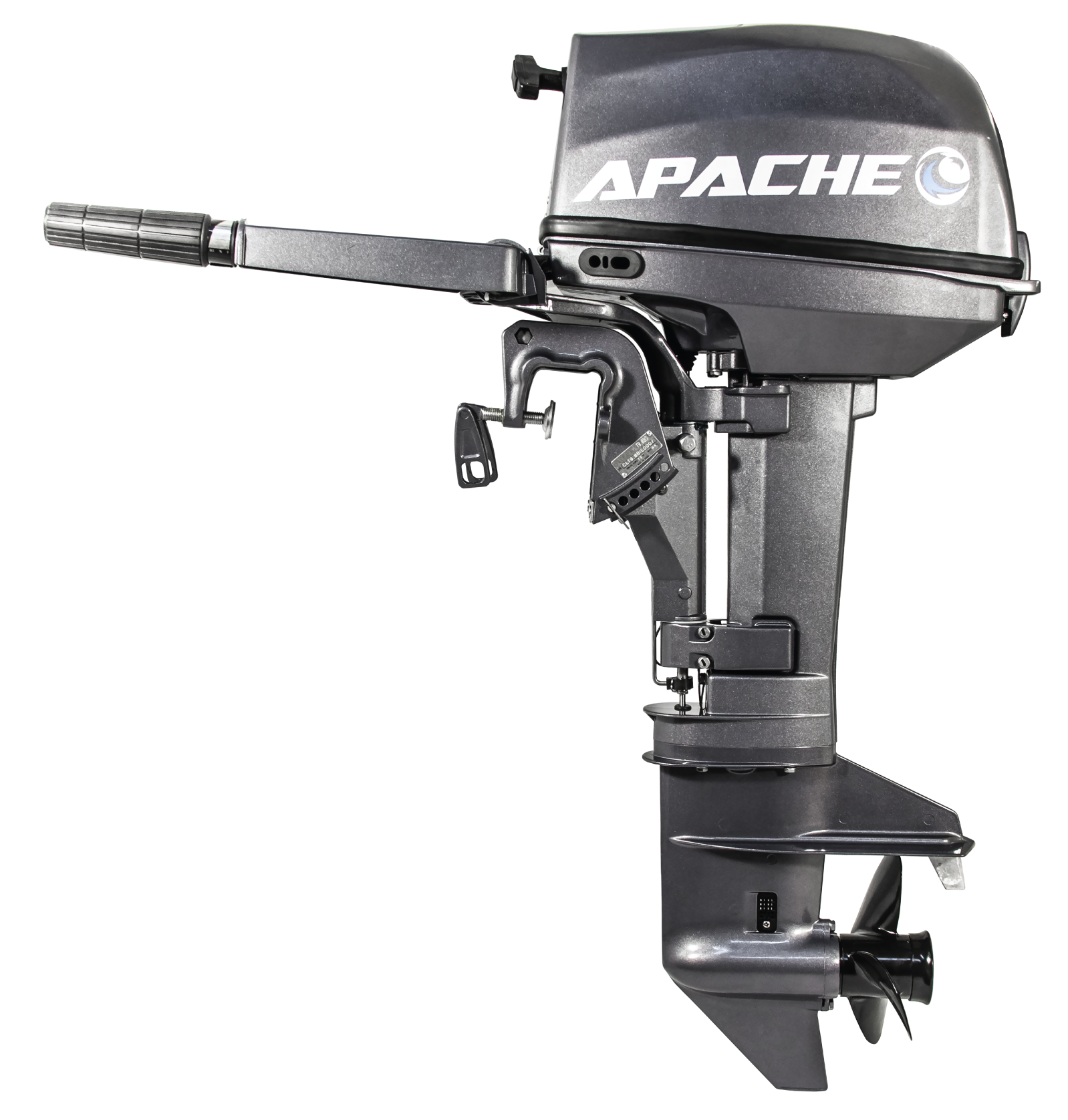 Лодочный мотор 2-х тактный Apache T 9.8 BS с баком 12 л+ шланг