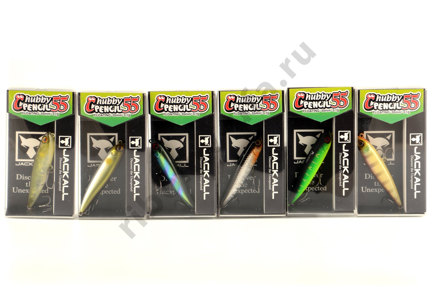 Воблер Jackall Chubby Pencil дл. 5.5 см, глуб.-поверх., 3.1 гр., floating, цв. ghost ayu