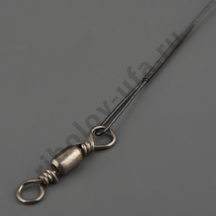 Поводок сталь No name 13кг 1х7 (15см,18см,22см,25см,28см) черный 