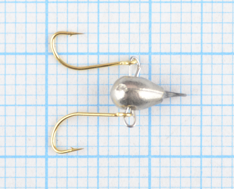 Мормышка вольфрам Bravo Fishing Ведьма с двумя плав.крючками 3.5 мм 0.61 гр Ni