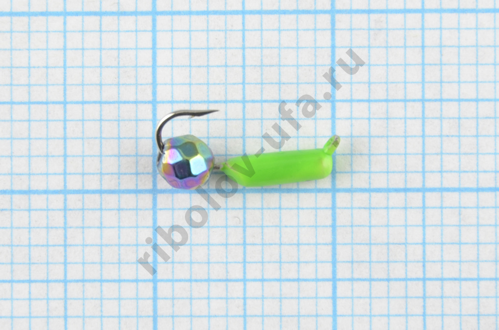 Мормышка Wormix точеная вольфрамовая Столбик d=1,5 с граненым шариком Хамелеон (зеленый) арт. 474