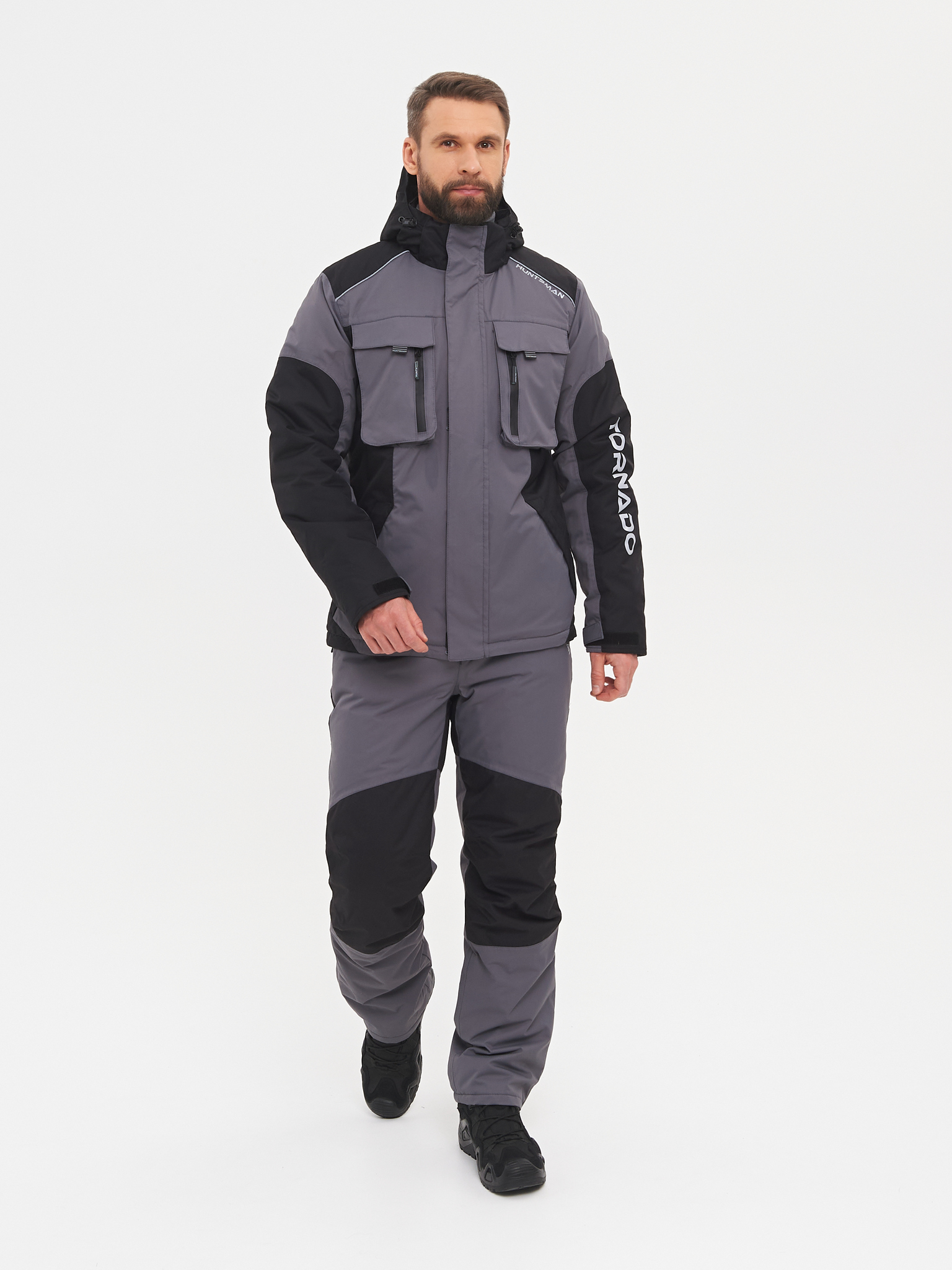 Костюм демисезонный Huntsman Торнадо (до -15 С) цв. Серый, тк. Breathable р. 48-50 рост 170-176