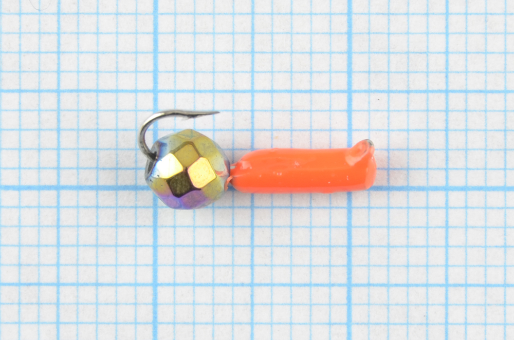 Мормышка Wormix точеная вольфрамовая Столбик d=2 с граненым шариком Хамелеон (красный) арт. 471