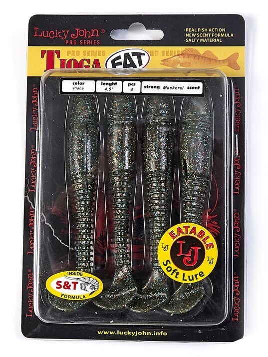 Силиконовая приманка Lucky John Pro Series Tioga Fat 4.5in 11.4см /F08 (4 шт/уп)