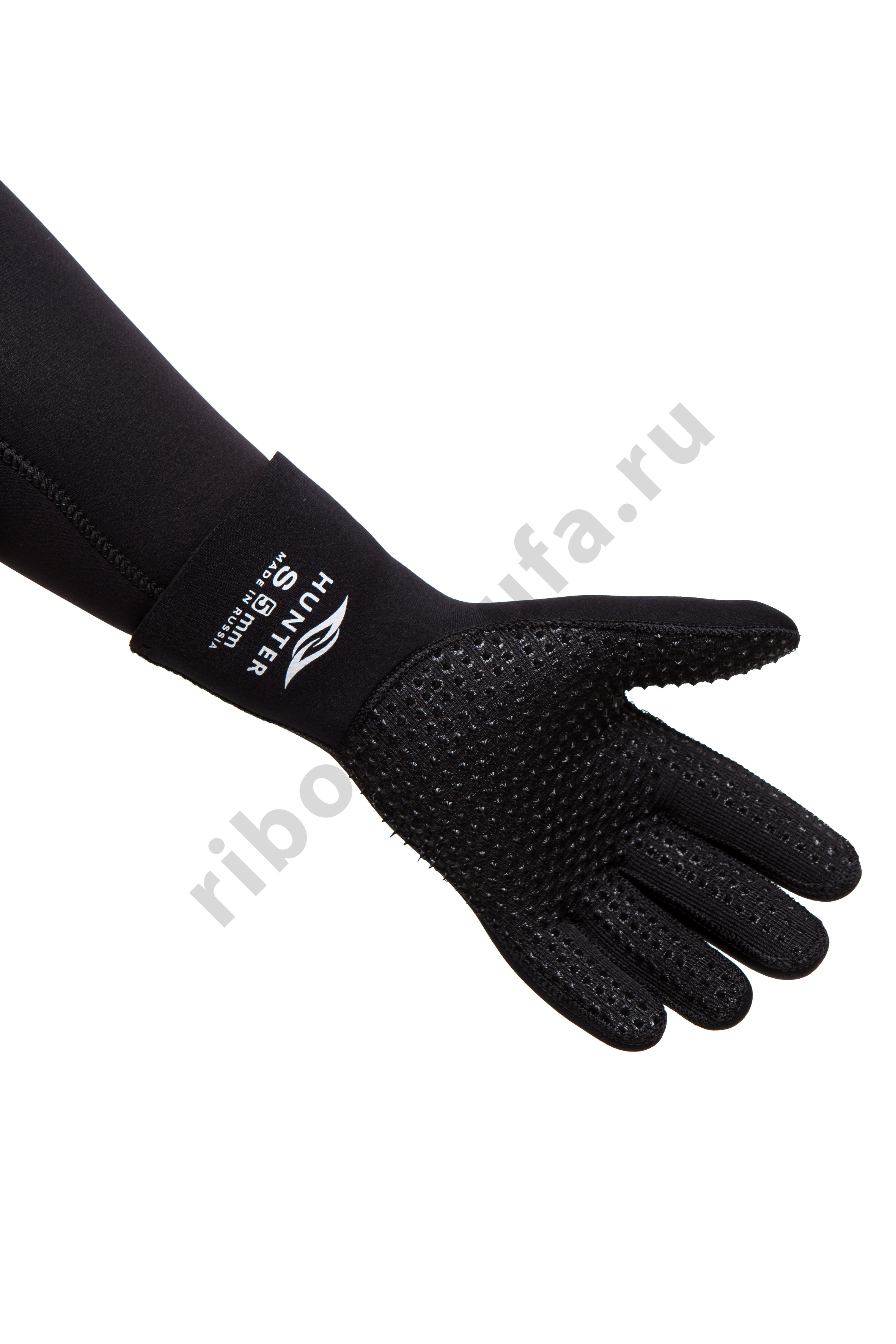 Перчатки AquaTeam 5-ти палые У/Плюш резиновые точки 7 мм, р. XL