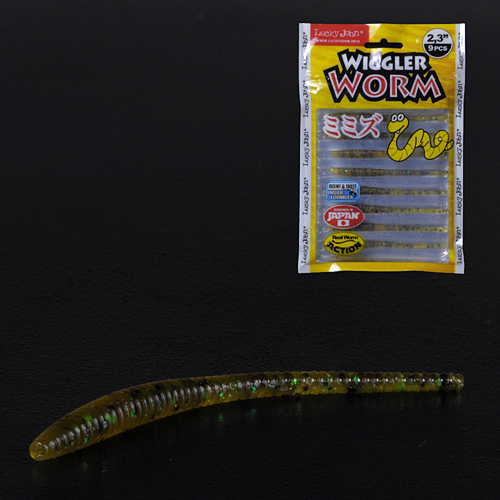 Силиконовая приманка Lucky John Pro Series Wiggler Worm 2.3in 5.84см /PA19 (9шт/уп)