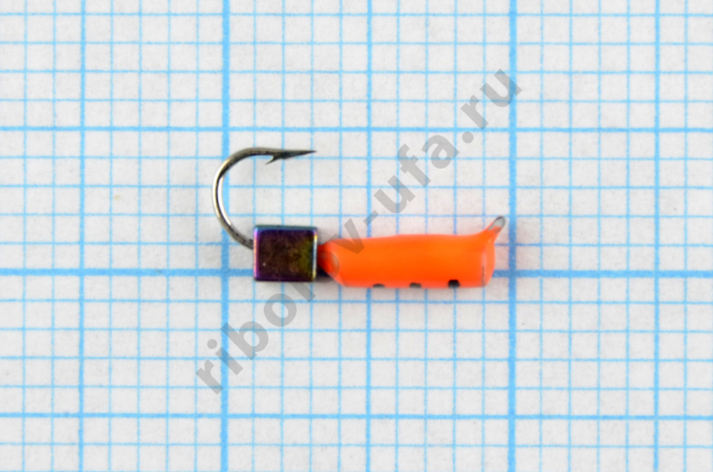 Мормышка Wormix точеная вольфрамовая Столбик d=1,5 с кубиком Хамелеон (красный) арт. 449