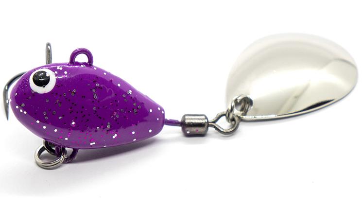 Тейл-спиннер UF Studio Hurricane 28гр. 35мм. кр. тройник №5, цв. Violet glitter