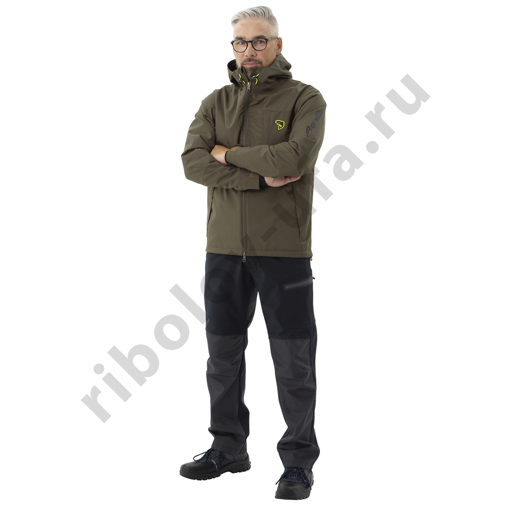 Куртка Aquatic КД-02Х от дождя (цвет хаки, ткань мембрана 10000/10000) р. 52-54